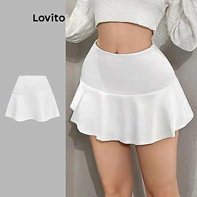 Saia Casual Lovito Lisa Drapeada L110AD447 – Estilo e Conforto