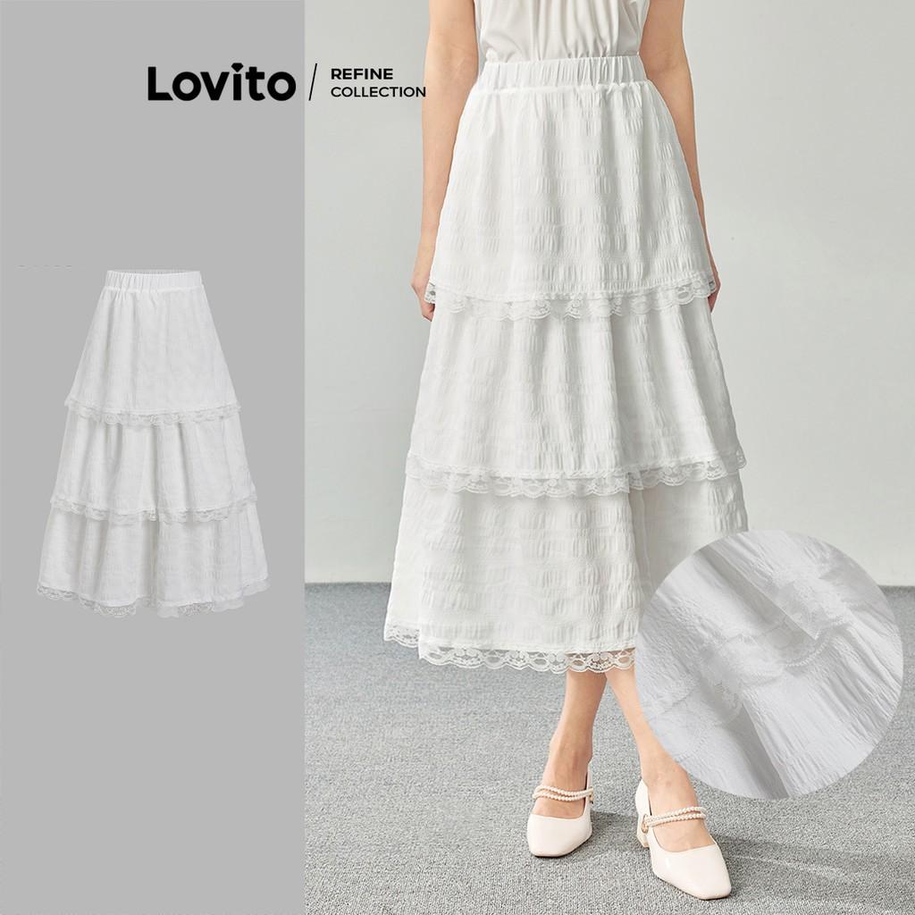 Saia de Renda Lovito: Elegância em Camadas!