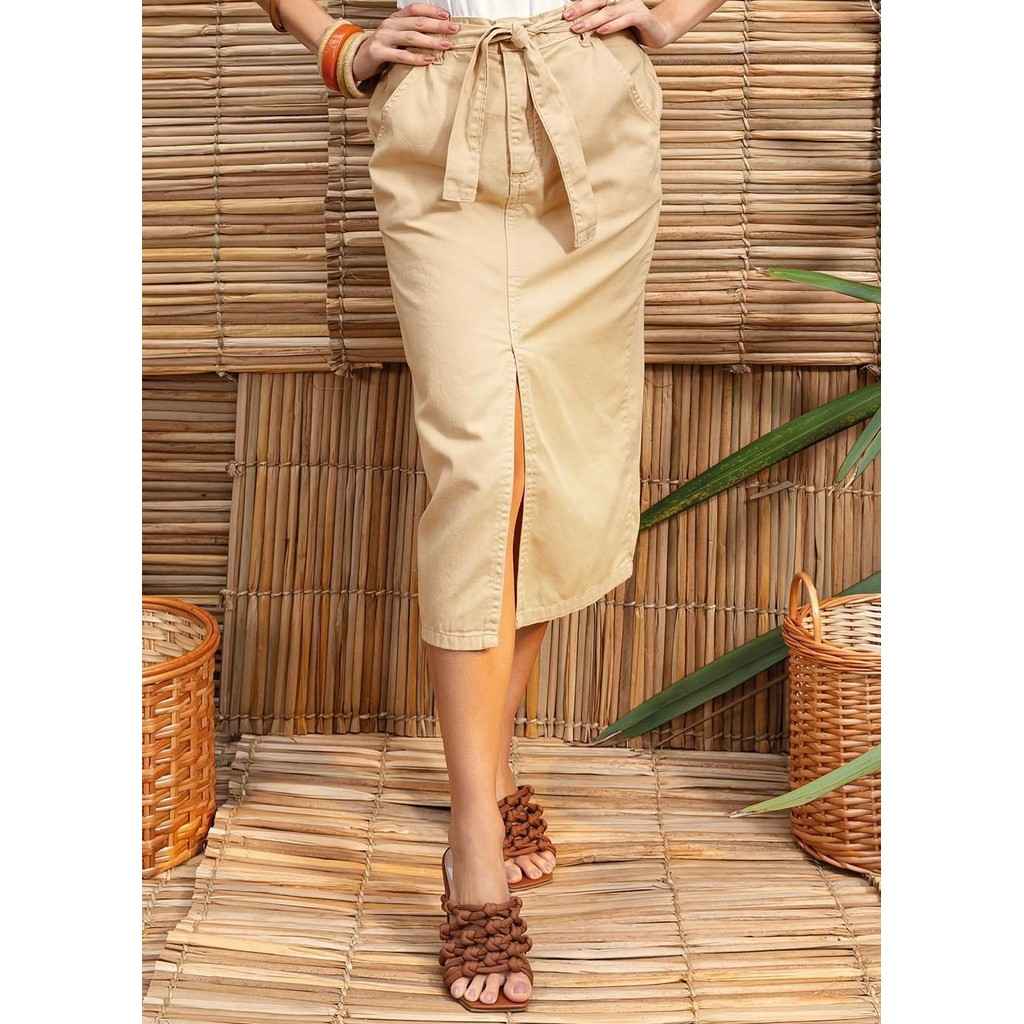 Saia Jeans Bege: Conforto e Estilo!