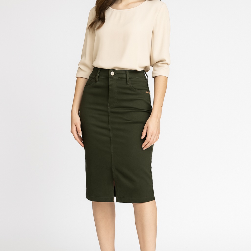 Saia Jeans Moda Evangélica: Elegância e Conforto