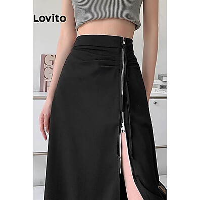 Saia Lovito: Casual, Com Zíper e Cordão