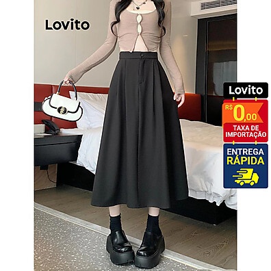 Saia Midi Lovito: Elegância e Conforto!