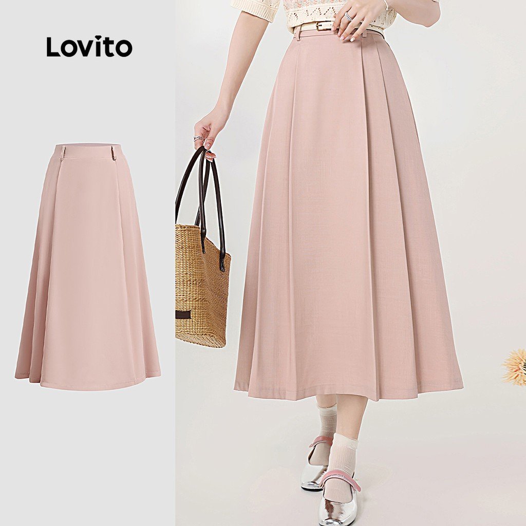 Saia Plissada Lovito: Elegância Casual