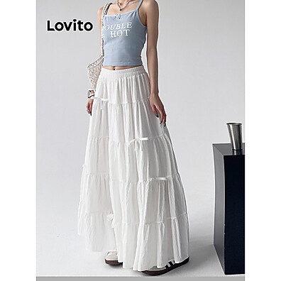 Saia Romântica Lovito: Laço e Babados 🌸