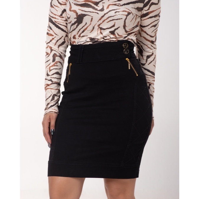 Saia Zig Black 7PALLAS: Moda Evangélica com Estilo e Qualidade