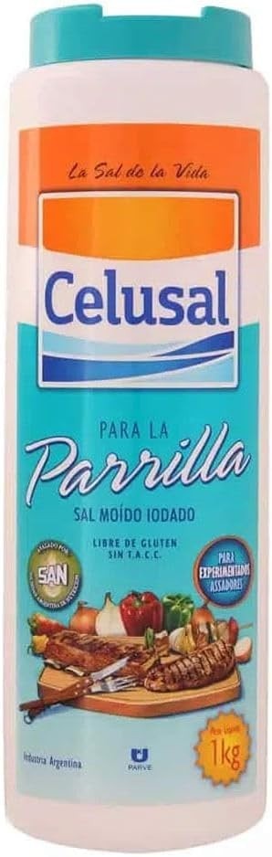 Sal Argentino Entrefino para Parrilla Saleiro 1 Kg - Celusal