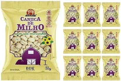 Kit 10 Canjica de Milho com Sal Marinho - 400gr no Total