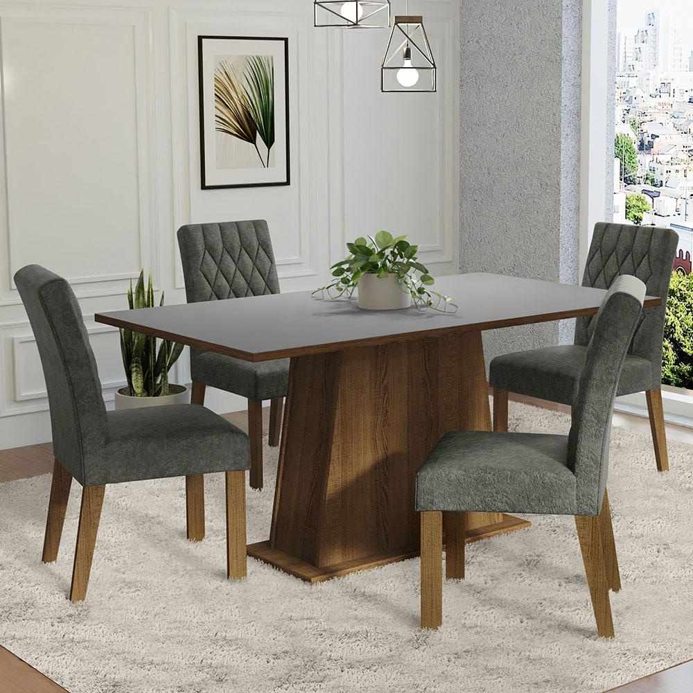 Sala de Jantar Ashley: Mesa e 4 Cadeiras