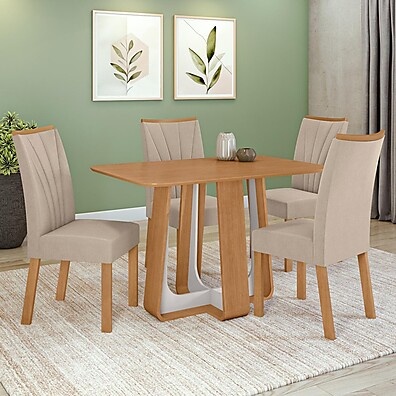 Sala de Jantar Completa Easy Pop: Mesa + 4 Cadeiras