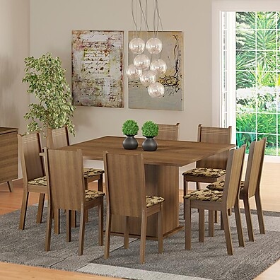Sala de Jantar Completa Madesa Clarice: 8 Cadeiras + Mesa