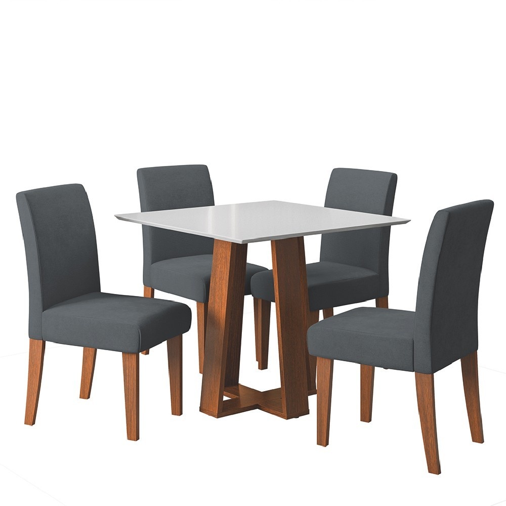 Sala de Jantar Completa: Mesa Athenas + 4 Cadeiras