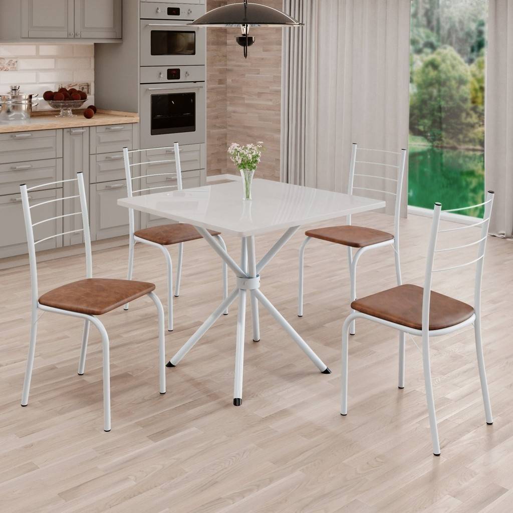 Sala de Jantar Completa: Mesa e 4 Cadeiras Rio