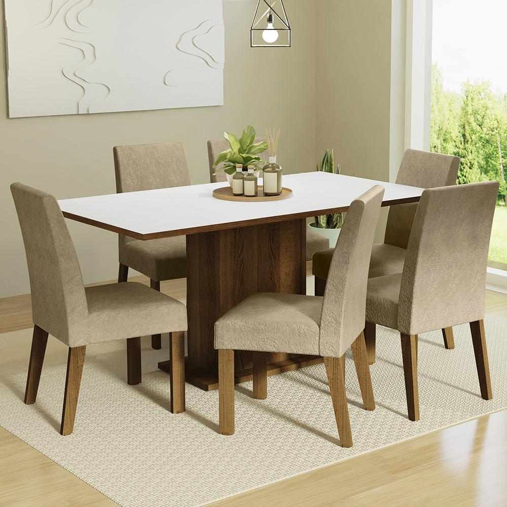 Sala de Jantar Completa: Mesa e 6 Cadeiras Renata