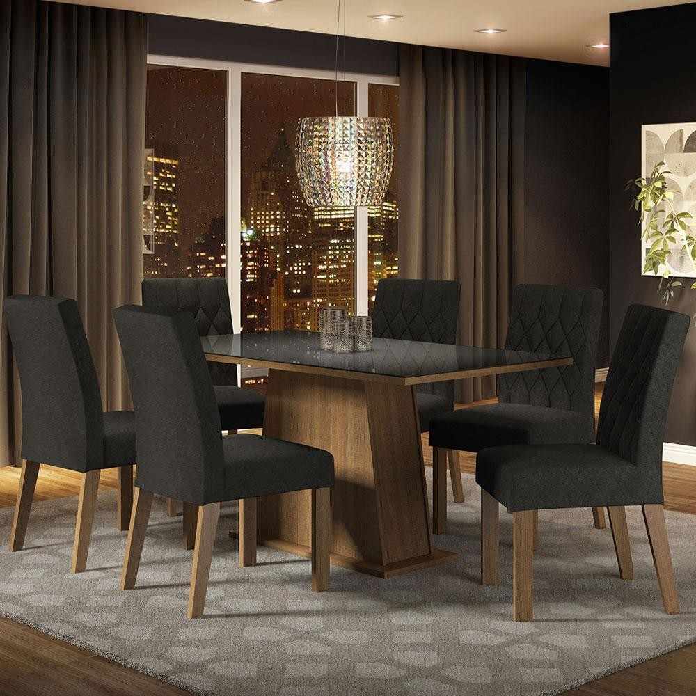 Sala de Jantar Completa: Mesa e 6 Cadeiras Stéfani