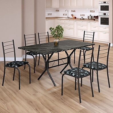 Sala de Jantar Completa: Mesa e 6 Cadeiras