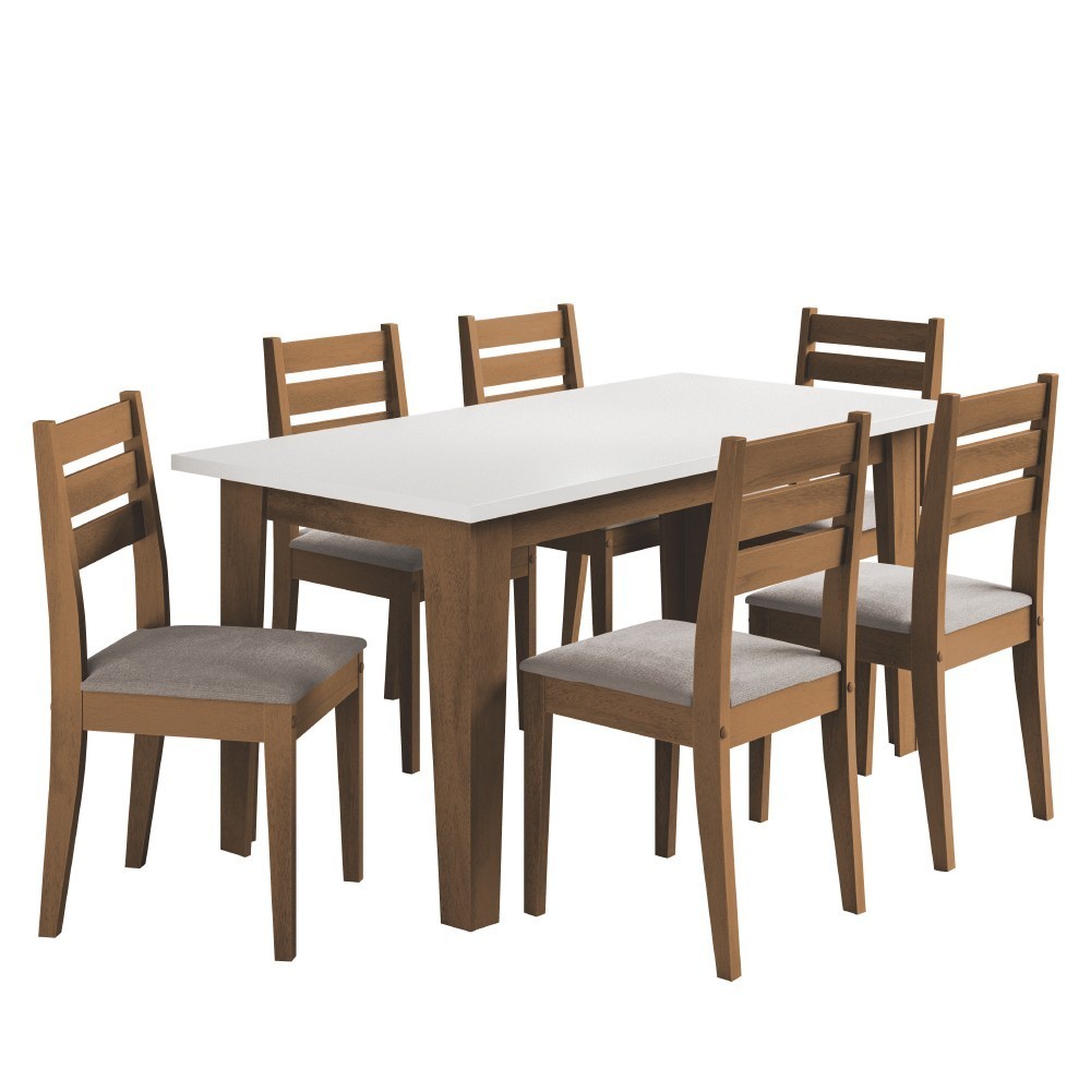 Sala de Jantar Completa: Mesa Miami + 6 Cadeiras