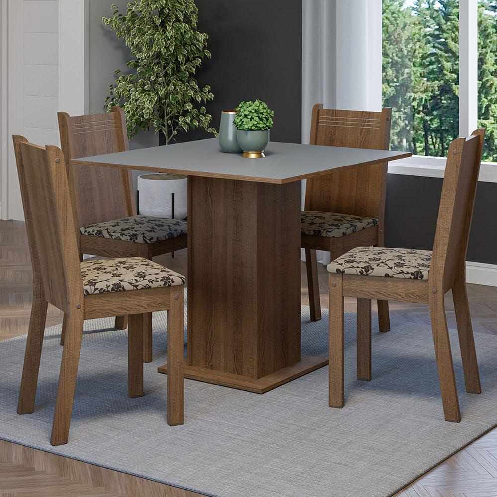 Sala de Jantar Completa Samara: Mesa e 4 Cadeiras