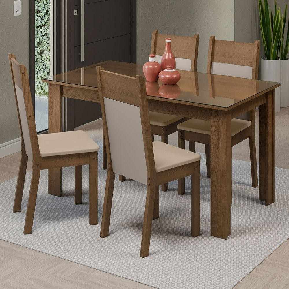 Sala de Jantar Eloá: Mesa e 4 Cadeiras