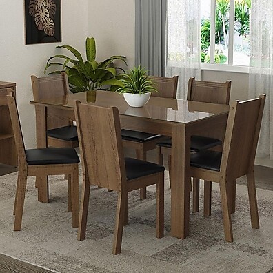 Sala de Jantar Isla: Mesa Vidro + 6 Cadeiras