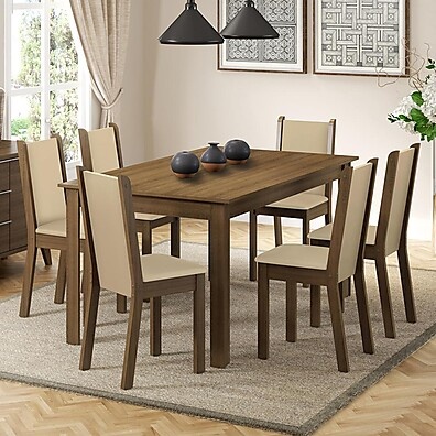 Sala de Jantar Madesa Miriam: 6 Cadeiras + Mesa