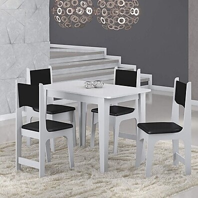Sala de Jantar Nicoli: Elegância em Branco e Preto