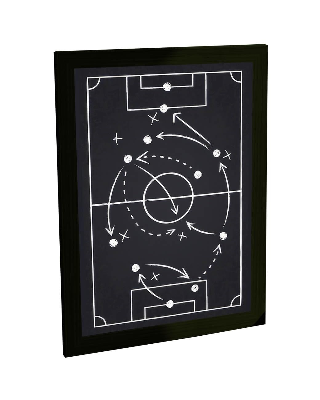 Quadro Decorativo Futebol com Moldura - Ilustração Tática para Decoração de Quarto e Sala