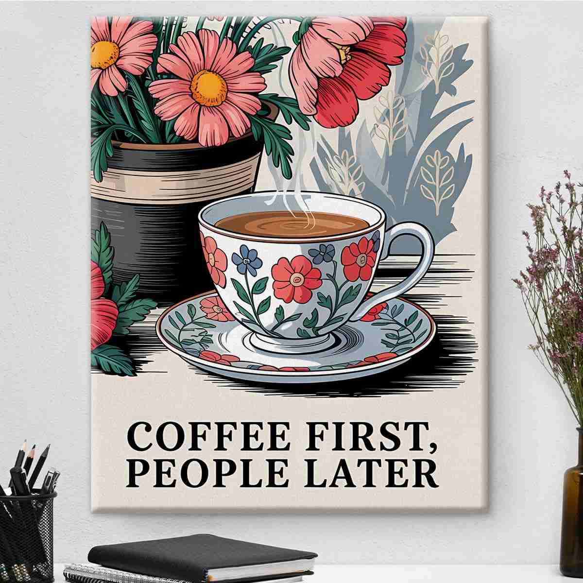 Coffee Wall Art Decor - Pôster Moderno em Tela 20x25cm para Cozinha e Sala