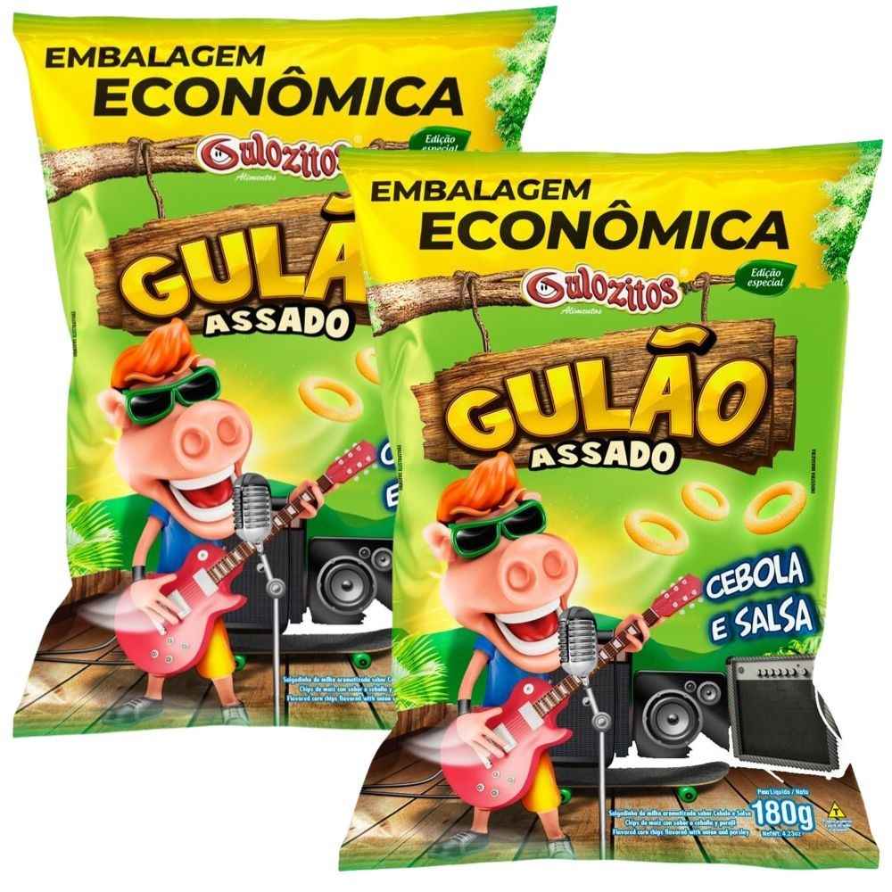 Salgadinho Gulão: Kit 2x180g Cebola & Salsa 😋