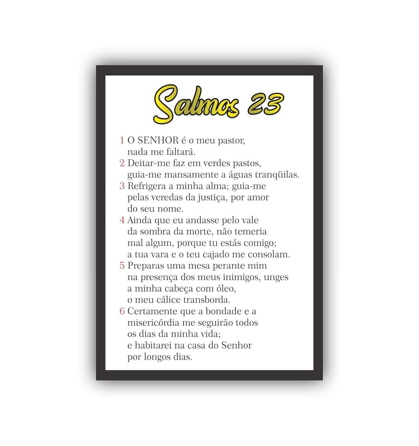 Quadro Decorativo Salmo 23 com Moldura Preta - Inspiração e Estilo para Sua Casa