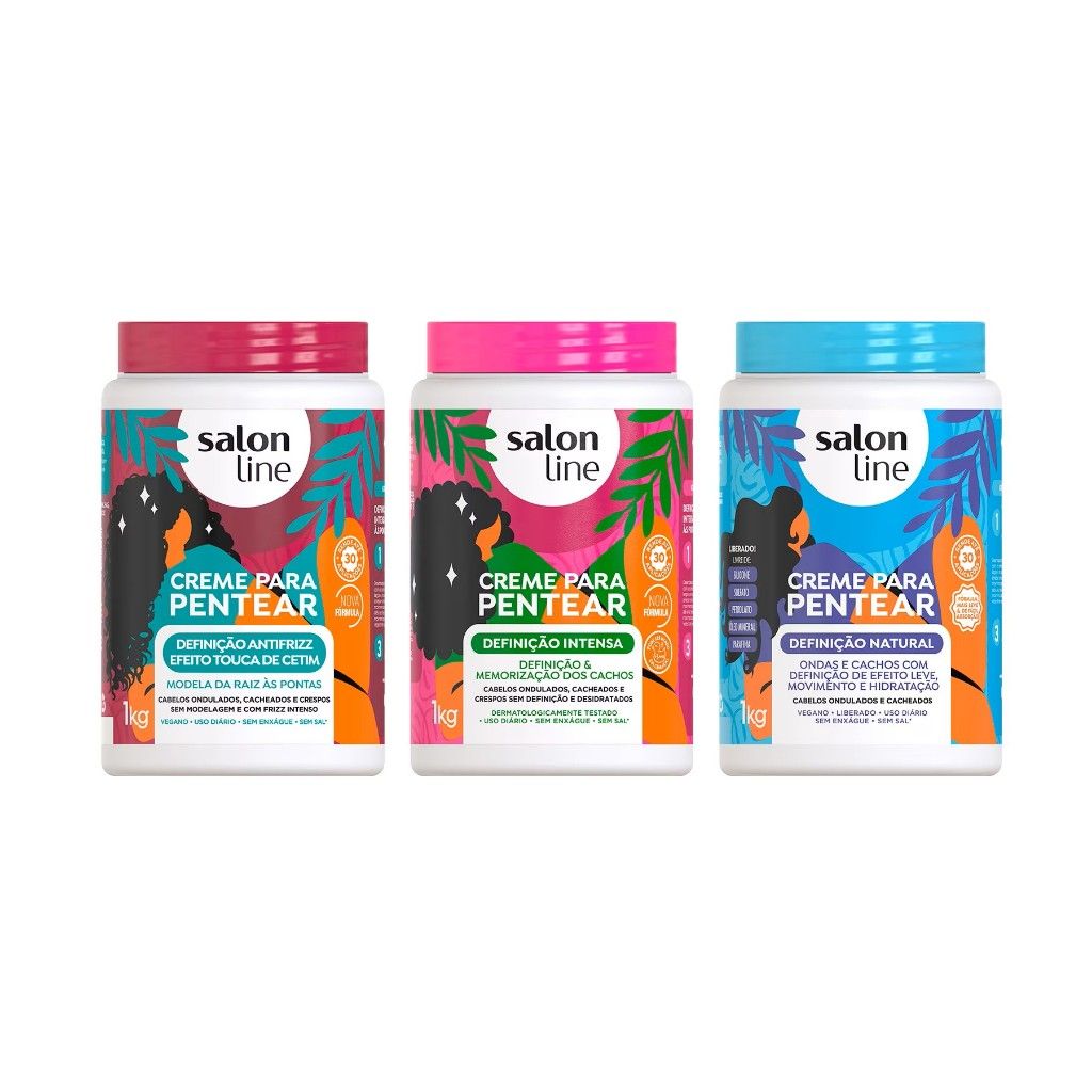 Salon Line Definição: Kit 3 Cremes Para Cabelos Cacheados