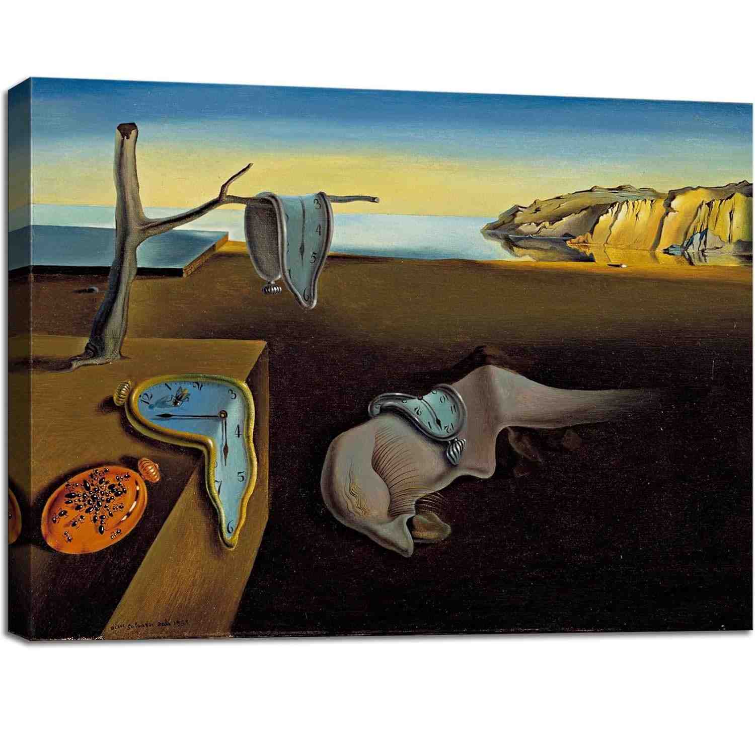 Arte de Parede em Tela Salvador Dalí - A Persistência da Memória | Pintura Clássica em Tela 30x38cm