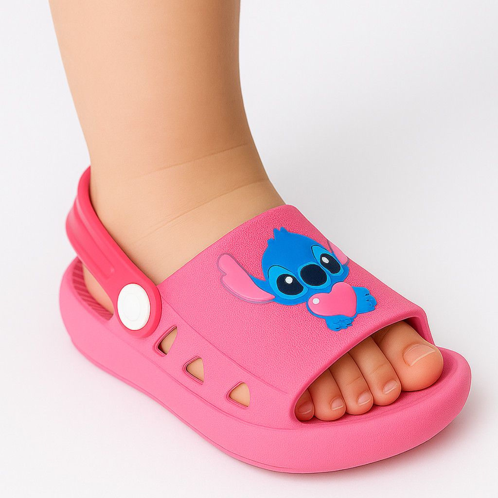 Sandália Babuche Infantil Stitch Rosa: Conforto e Diversão para o Seu Bebê