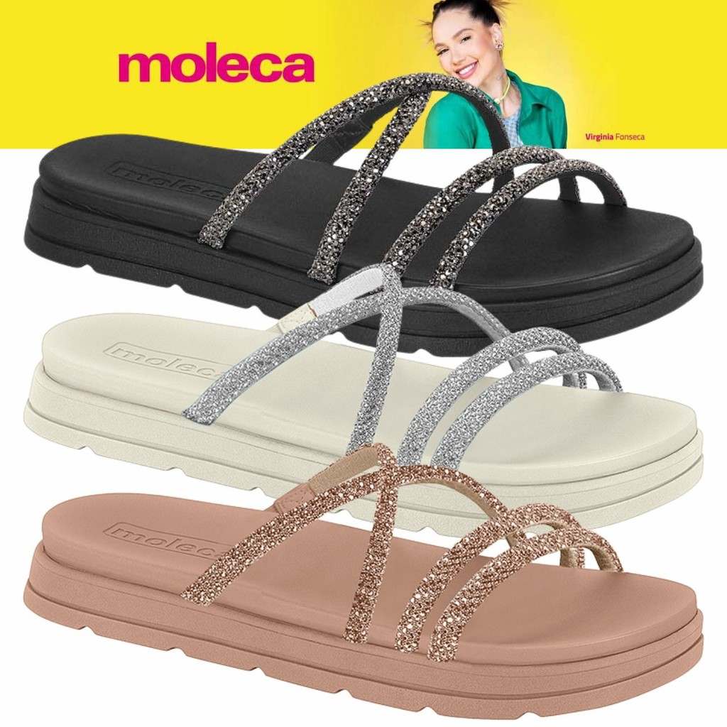 Sandália Feminina Moleca Tiras Strass: Estilo e Conforto 2024