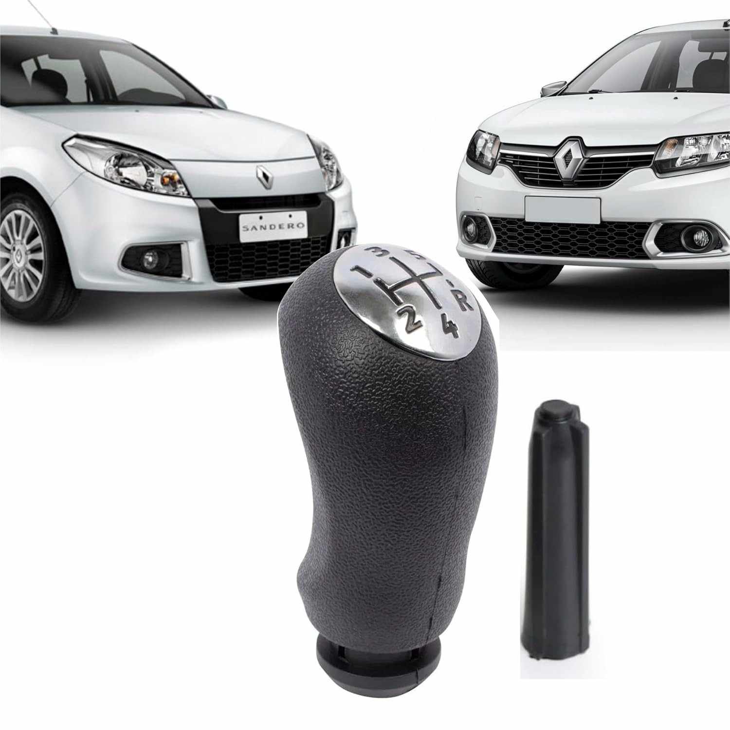 Manopla Bola de Câmbio Cromada Renault Logan Sandero Duster Fluence Megane - Toque Premium