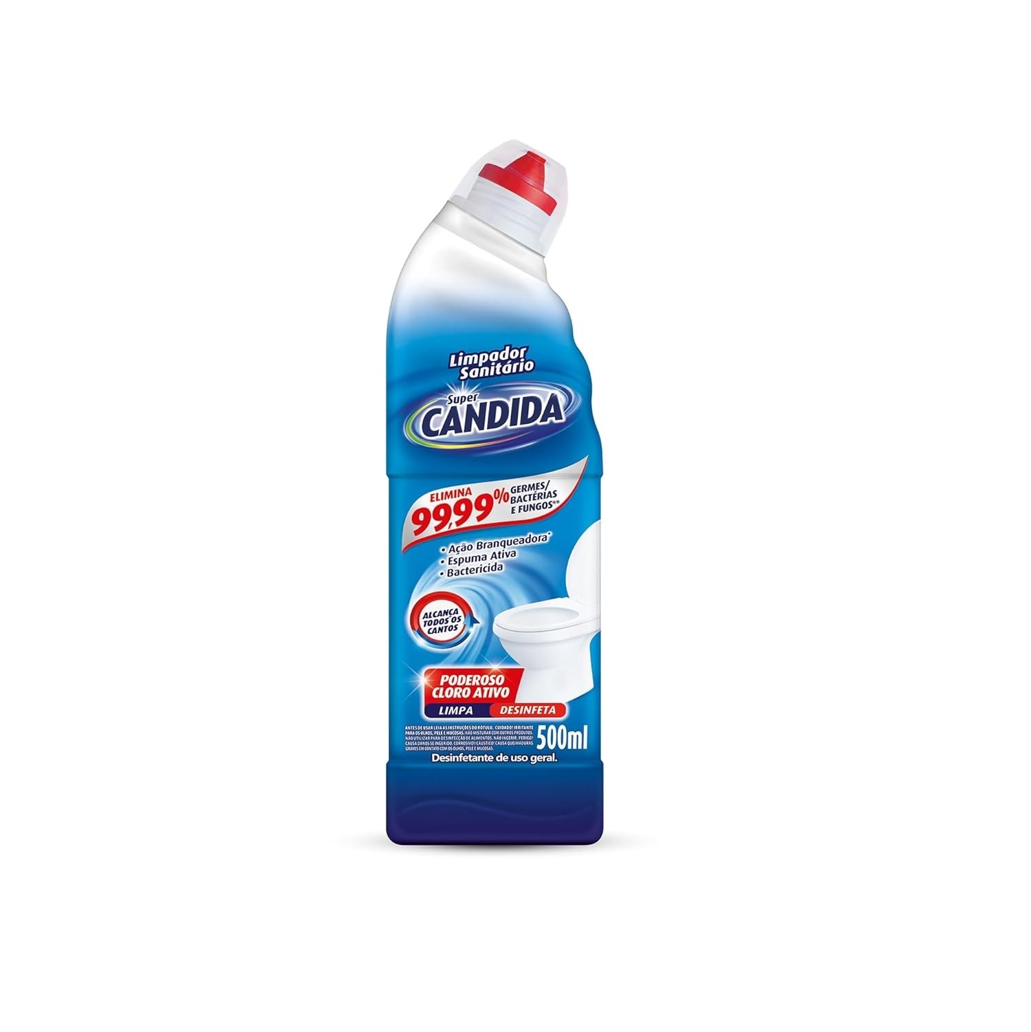 Limpador Sanitário Super Cândida 500ml - Elimina 99,99% dos Germes com Espuma Ativa