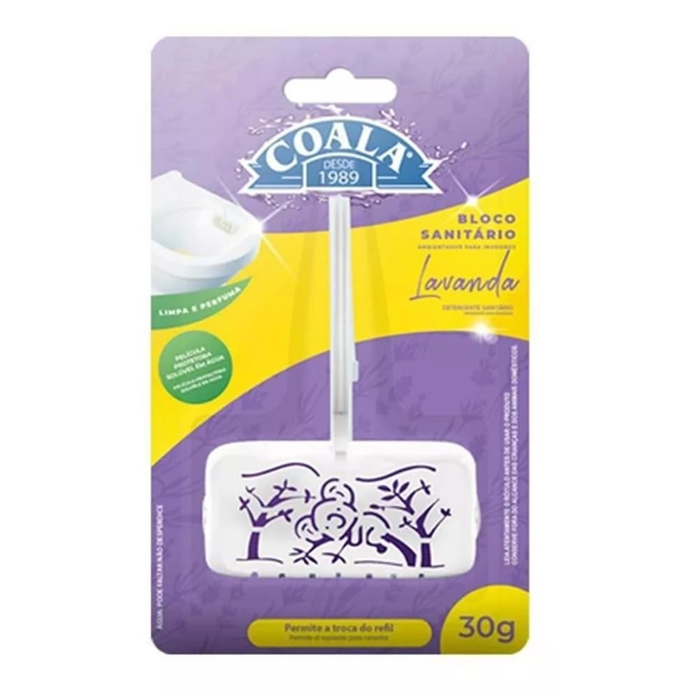 Coala Bloco Sanitário 30g Lavanda - Limpeza e Perfumação Duradoura para Vaso Sanitário
