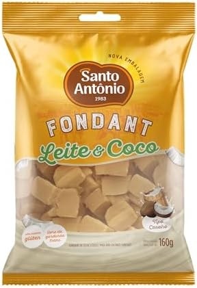 SANTO ANTONIO ALIMENTOS FONDANT DE LEITE C/COCO PEDACOS PCT 160G