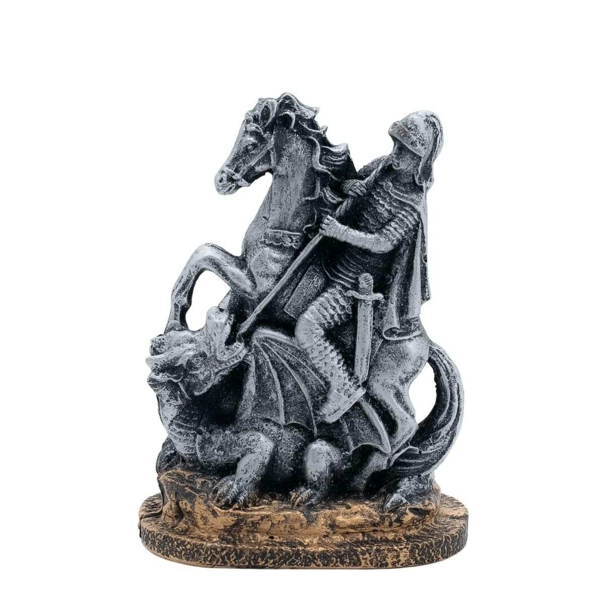 Imagem de São Jorge em Resina 14cm - Decoração Sagrada Resistente e Elegante