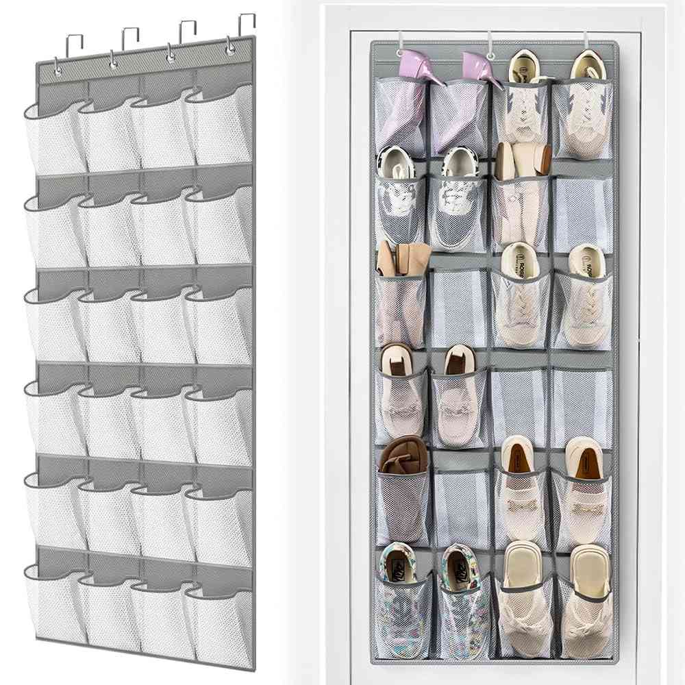 Sapateira de Porta Organizadora Vertical Transparente - 24 Bolsos para Armazenamento de Sapatos e Acessórios
