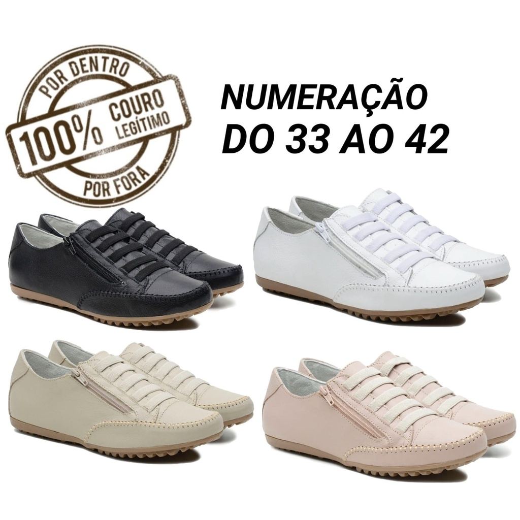 Sapatênis Feminino: Conforto em Couro Legítimo