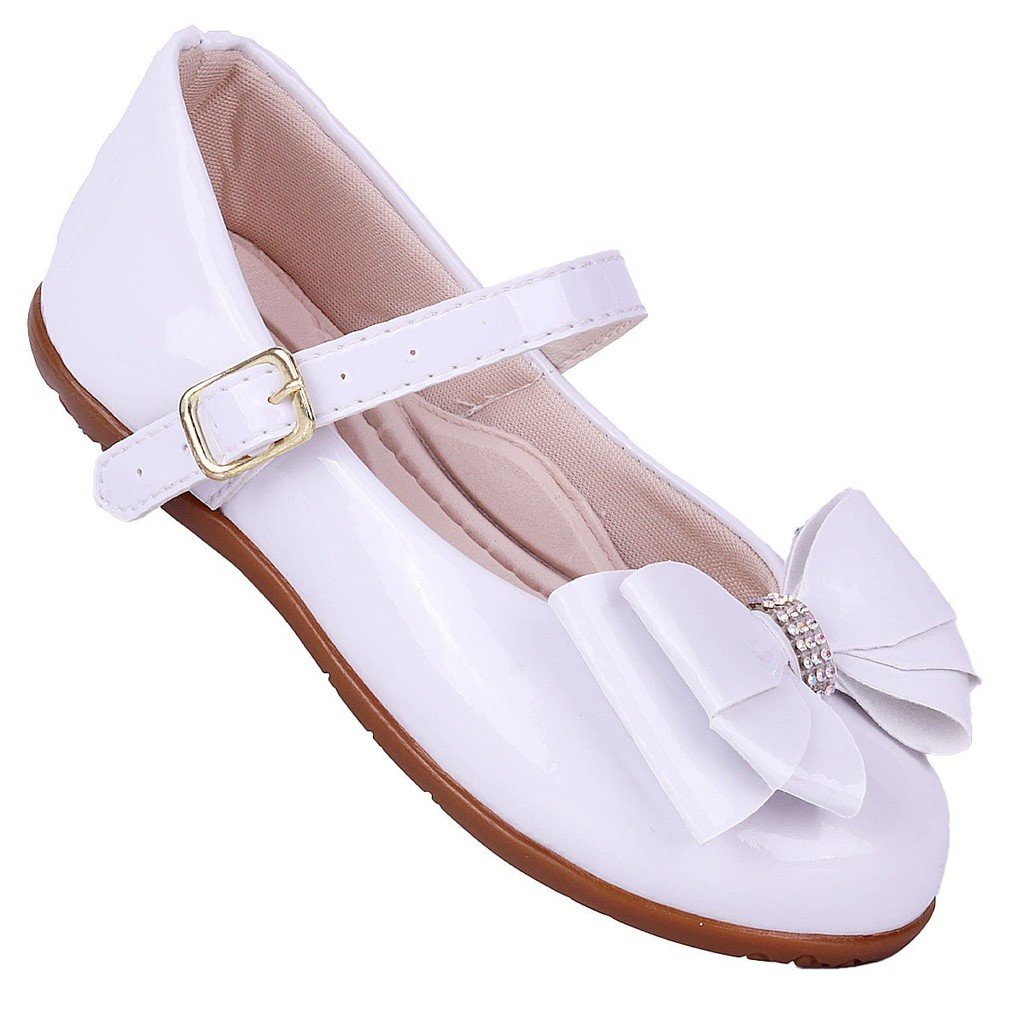 Sapatilha Infantil Branco Verniz: Elegância e Conforto