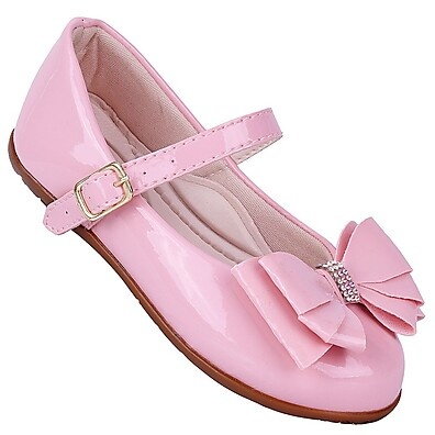 Sapatilha Infantil Feminina Rosa Verniz com Laço – Elegância e Conforto