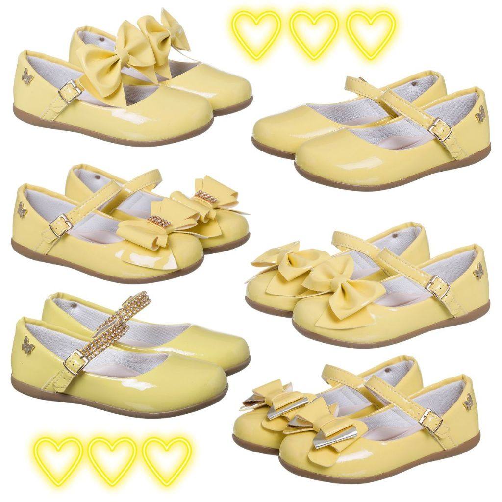 Sapatilha Infantil Menina Amarela Verniz - Conforto e Estilo