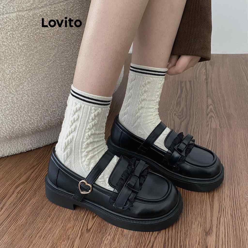 Sapato Feminino Lovito: Coração e Laço para um Look Fofo!