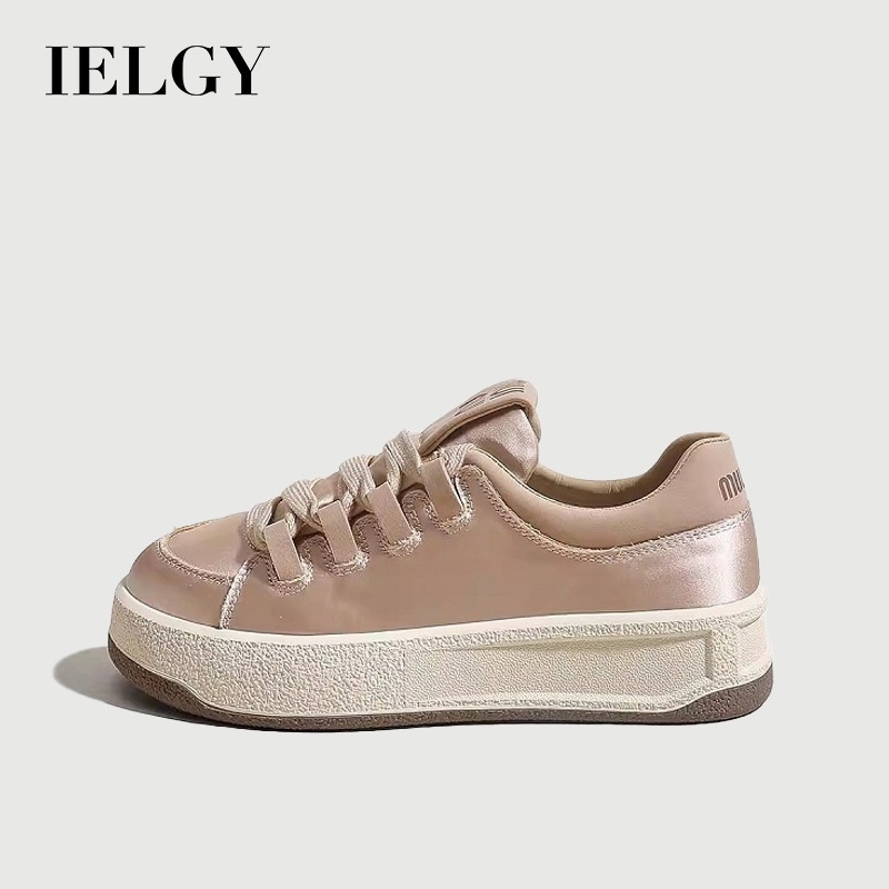 Sapatos IELGY Prata Rosa 2025: Sola Grossa e Estilo Casual Feminino