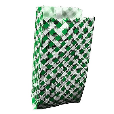 Saquinho de Papel Xadrez: Elegância em Verde!