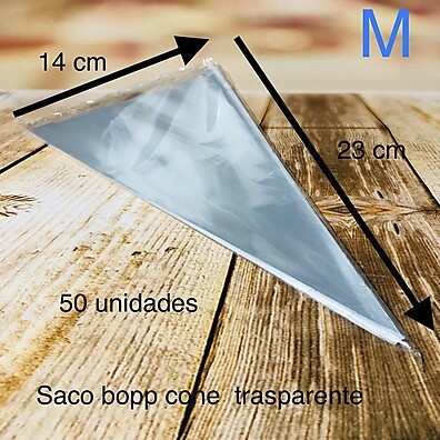 Saquinhos Cone Transparente BOPP: 50 a 300 Unidades