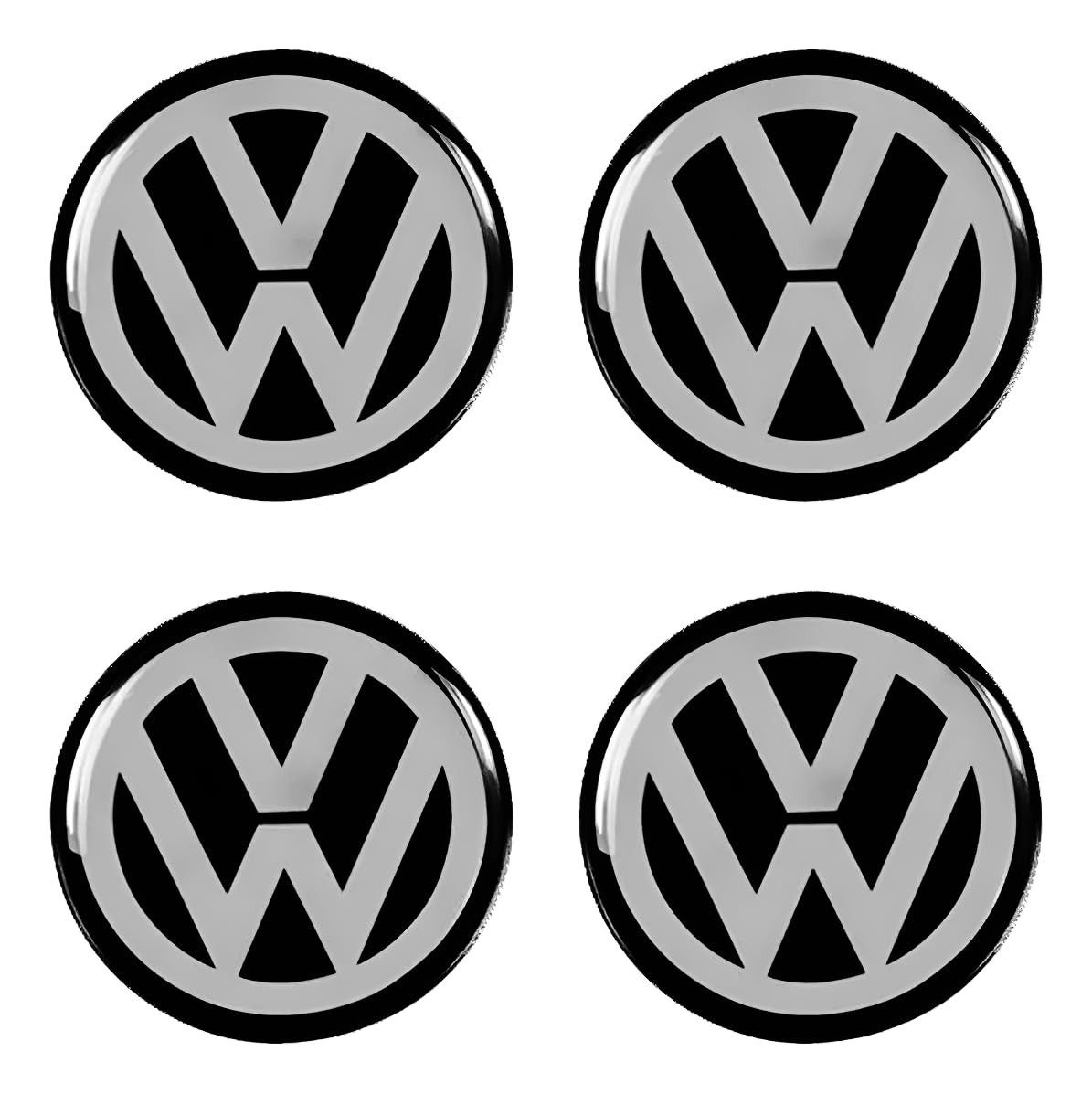 Jogo 4 Emblemas Resinadas 48mm para Calota VW Gol, Fox, Voyage, Saveiro e Mais