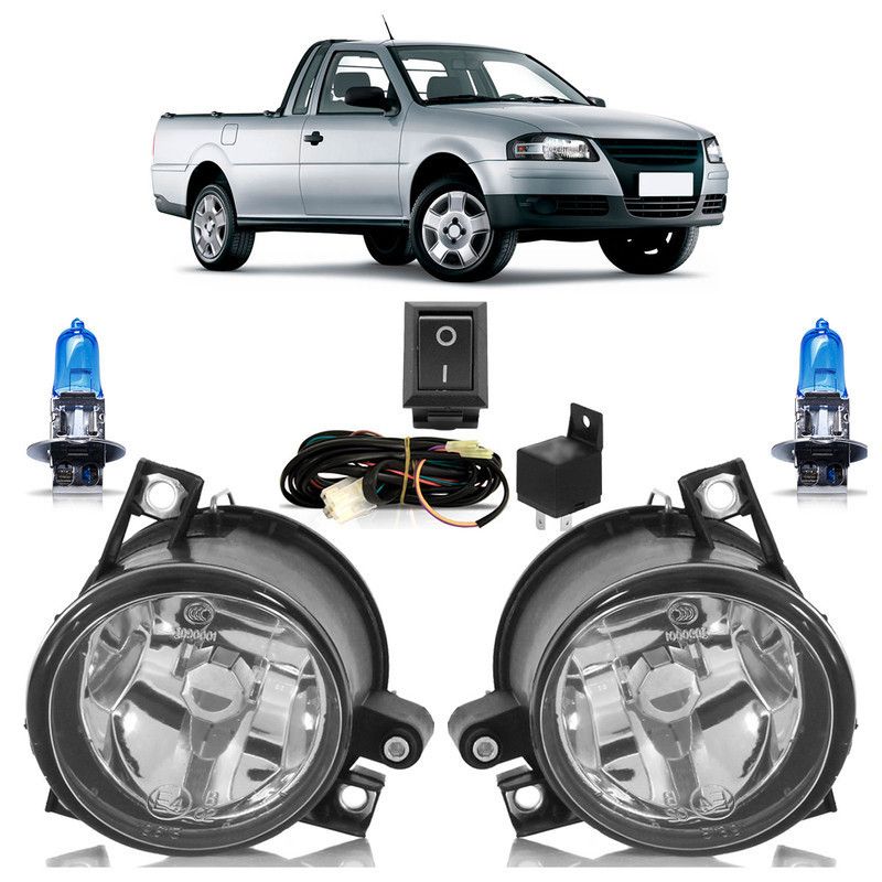 Saveiro Mais Segura: Kit Farol Milha H3 2006-2011