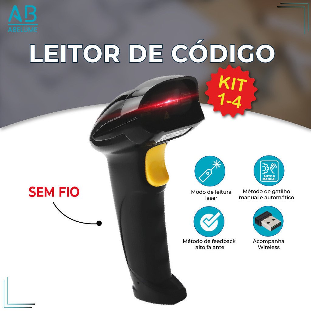 Scanner Laser: Leitor de Código de Barras Sem Fio